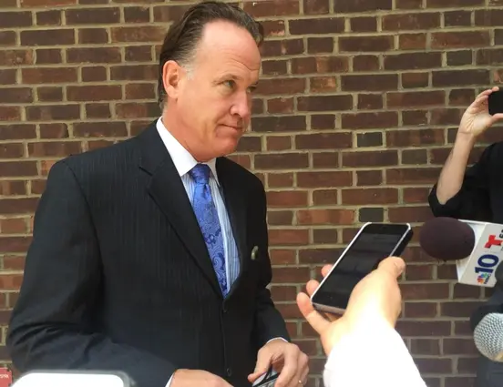 Thomas Burke after winning a case